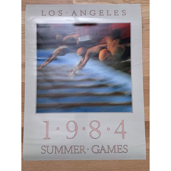 Other - Vintage Original 1984 Los Angeles Olympics Poster 18" x 24" Swimming